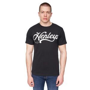 Henleys Mens Scripthen Logo T-Shirt / Black